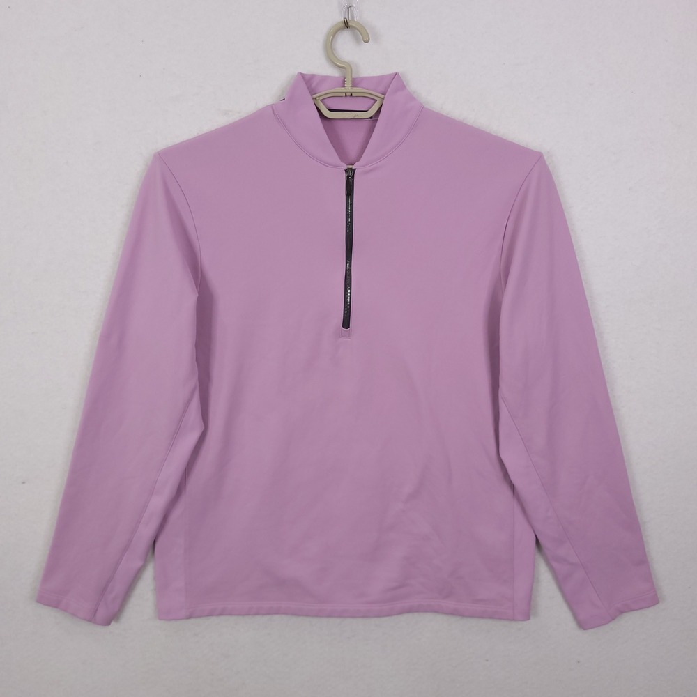 Greyson Quarter Zip Pullover Mens XL Purple Long Sleeve Athletic Golf Sweater